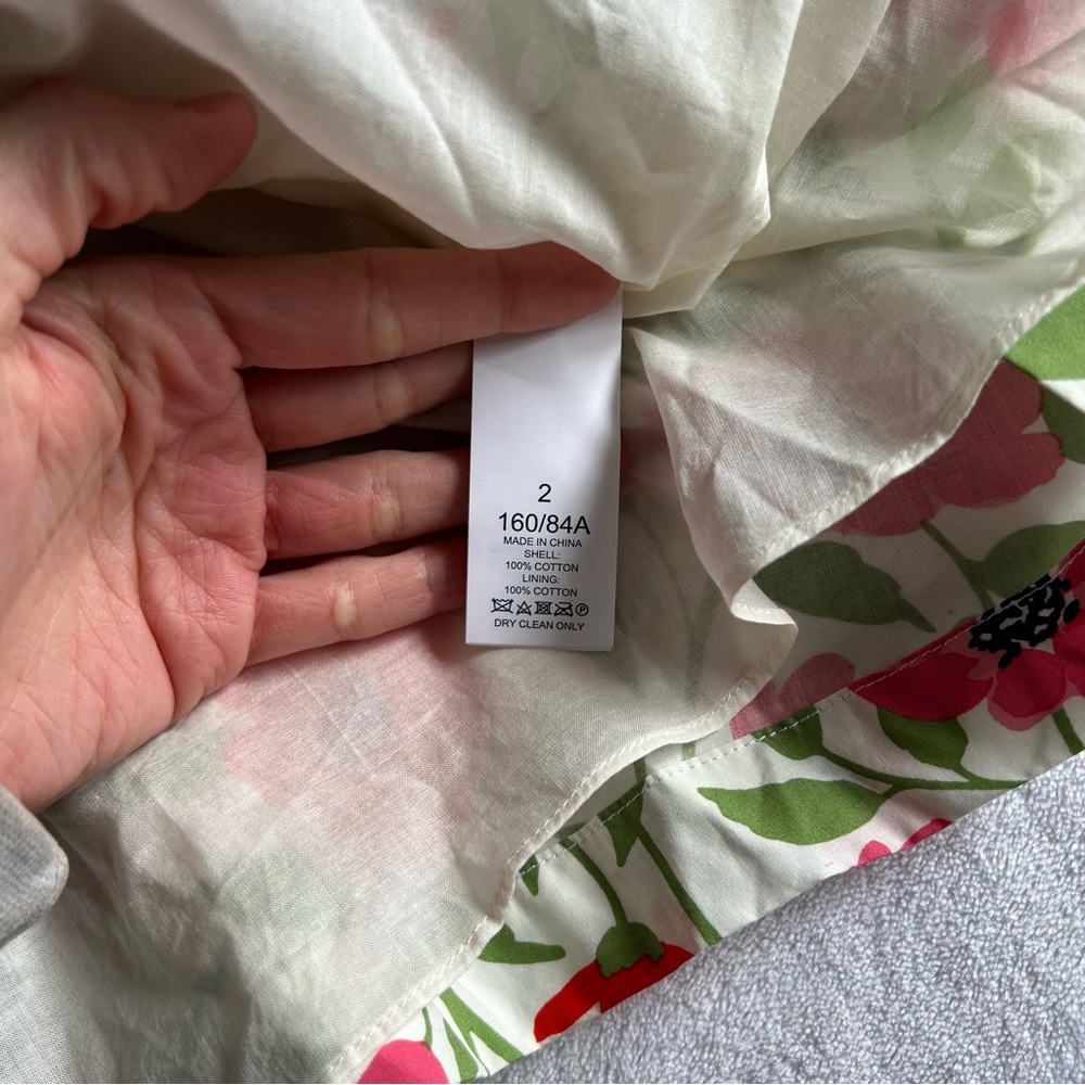 NEW kate spade Bold garden blooms Blaire cotton dress Cream, Size 2 nwt floral - Picture 10 of 12